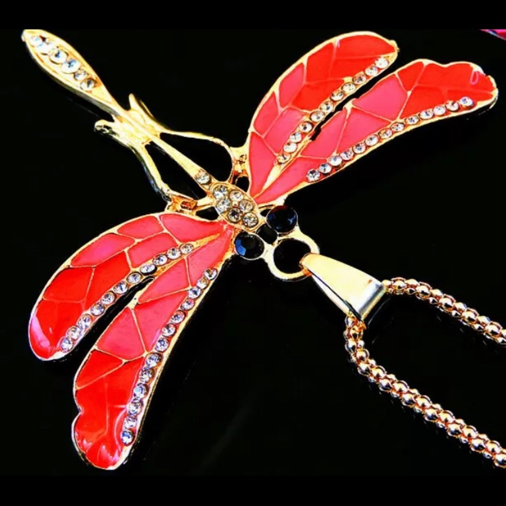 BETSEY JOHNSON~ DragonFLY Necklace - Picture 2 of 7